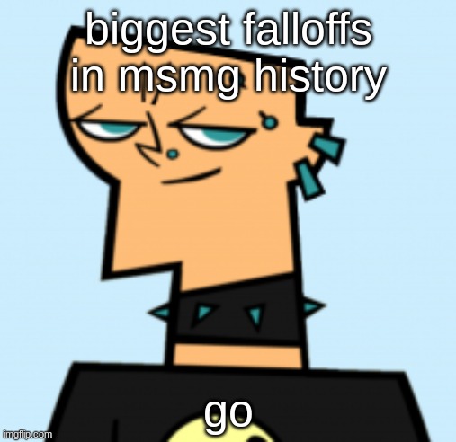 duncan | biggest falloffs in msmg history; go | image tagged in duncan | made w/ Imgflip meme maker