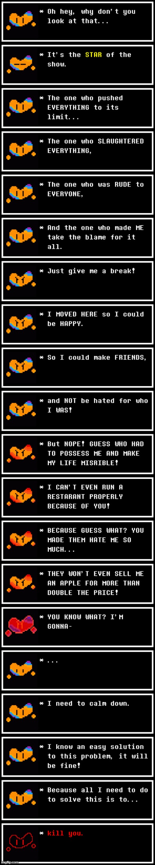 Planned scene for a game I will make. (Genocide) | made w/ Imgflip meme maker