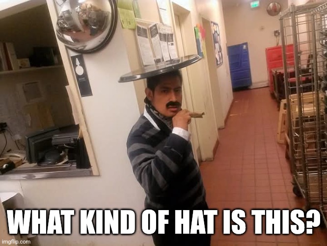 Poor mangs sombrero?? | WHAT KIND OF HAT IS THIS? | image tagged in mexican,mexican word of the day,happy mexican | made w/ Imgflip meme maker