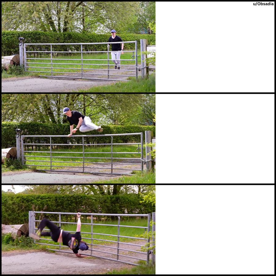 High Quality Jack jumps over a fence and almost dies Blank Meme Template