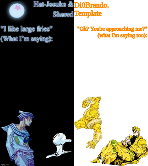 High Quality Dio & Hat Blank Meme Template