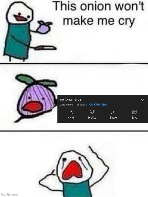 *sniff* Technoblade *sniff* never dies. | image tagged in this onion wont make me cry,technoblade,rest in peace,minecraft,youtuber,dream smp | made w/ Imgflip meme maker