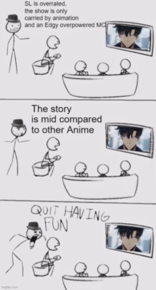 Those who say that SL is an 'edgy aura-farming power fantasy with no plot' clearly have never read the manhwa | image tagged in solo leveling,sung jinwoo | made w/ Imgflip meme maker