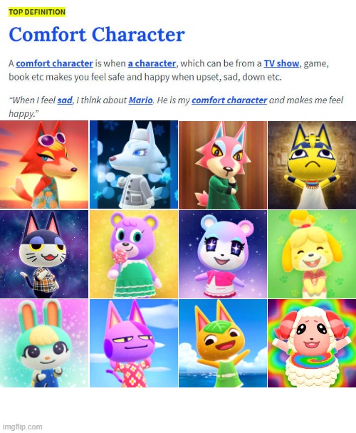 no tittle for this one though.. | image tagged in comfort character,nintendo,animal crossing,animal crossing new horizons,acnh,nintendo switch | made w/ Imgflip meme maker
