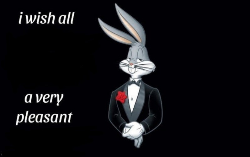 Fancy Bugs Bunny Original Text Blank Meme Template