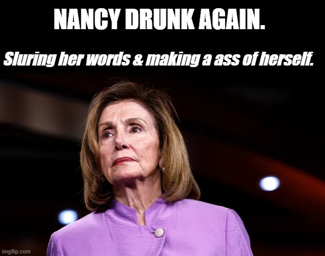 She needs a intervention | NANCY DRUNK AGAIN. Sluring her words & making a ass of herself. | made w/ Imgflip meme maker