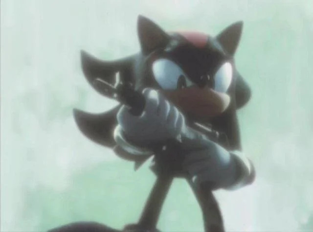 Shadow the hedgehog with a gun Blank Meme Template