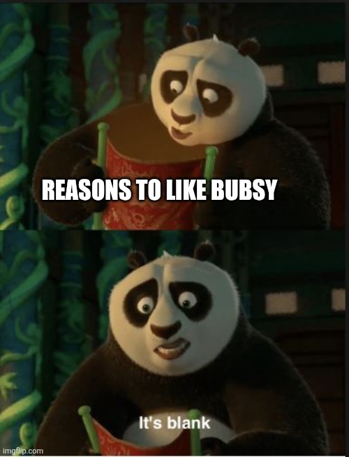 Its Blank | REASONS TO LIKE BUBSY | image tagged in its blank,bubsy,bubsy sucks,video games | made w/ Imgflip meme maker