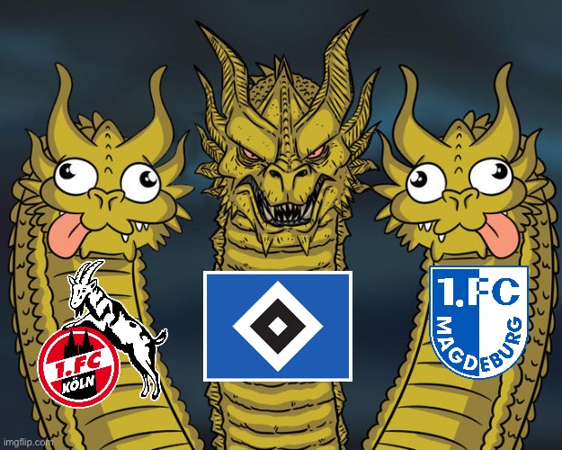 2. Bundesliga Titelrennen | image tagged in two dumb dragons | made w/ Imgflip meme maker