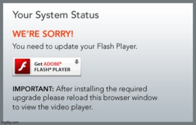 Adobe Install Error | image tagged in adobe install error | made w/ Imgflip meme maker