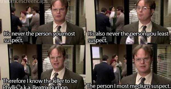 Dwight suspect Blank Meme Template