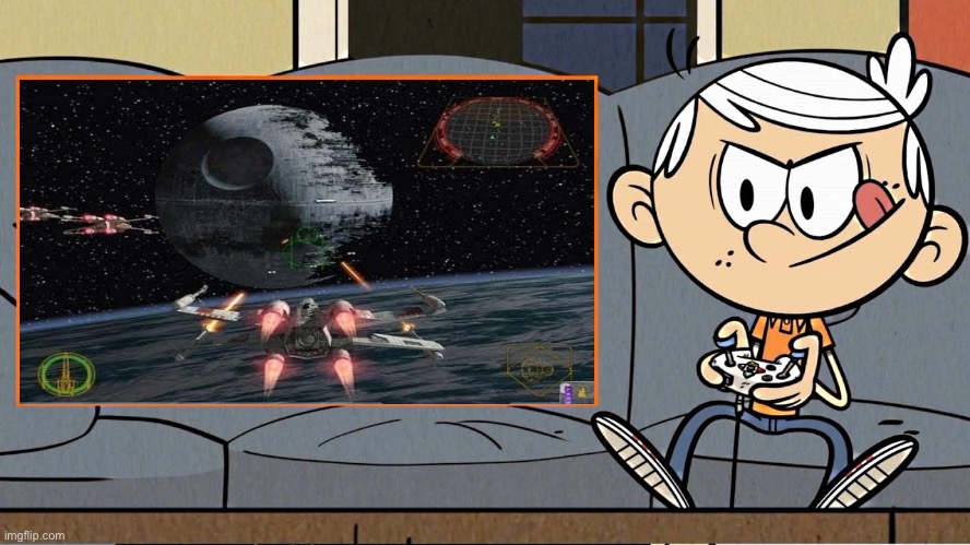 Lincoln Plays Star Wars: Rogue Leader | image tagged in star wars,nintendo,the loud house,lincoln loud,star wars day,star wars meme | made w/ Imgflip meme maker