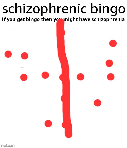 schizophrenic bingo | image tagged in schizophrenic bingo | made w/ Imgflip meme maker