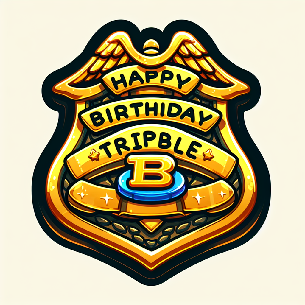 Happy Birthday Triple B on a police badge Blank Meme Template