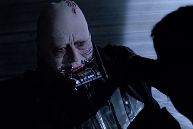 Luke unmasks his father, Darth Vader Blank Meme Template