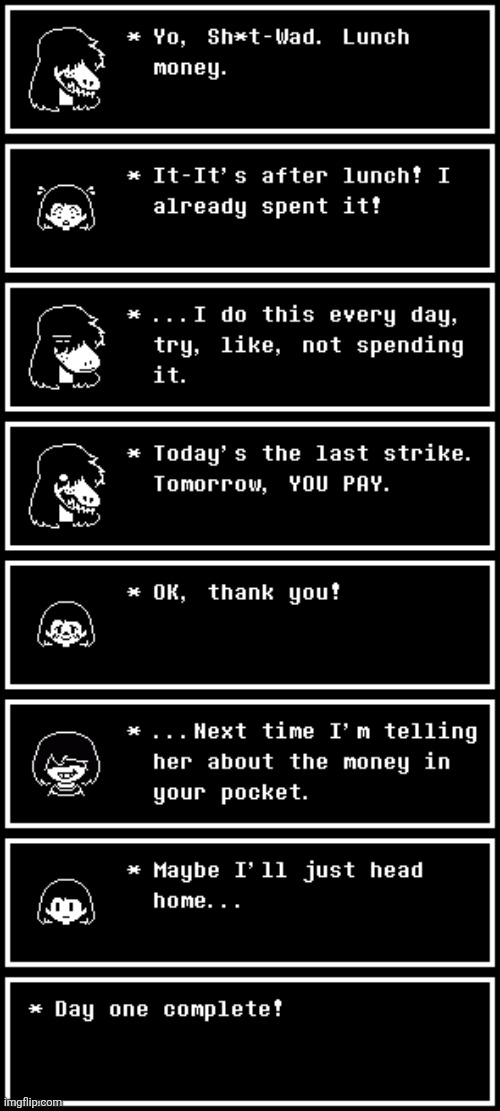 Chara: Day one: Chapter 2 | image tagged in chara,deltarune | made w/ Imgflip meme maker