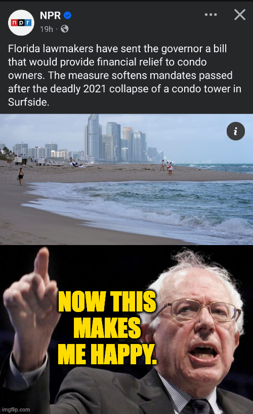 Florida the first red state to go socialist.  Will you be next? | NOW THIS MAKES ME HAPPY. | image tagged in bernie sanders,memes,florida | made w/ Imgflip meme maker