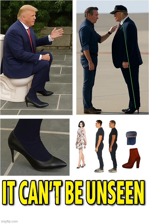 Maybe It's Maybelline! | image tagged in shoes,trump | made w/ Imgflip meme maker