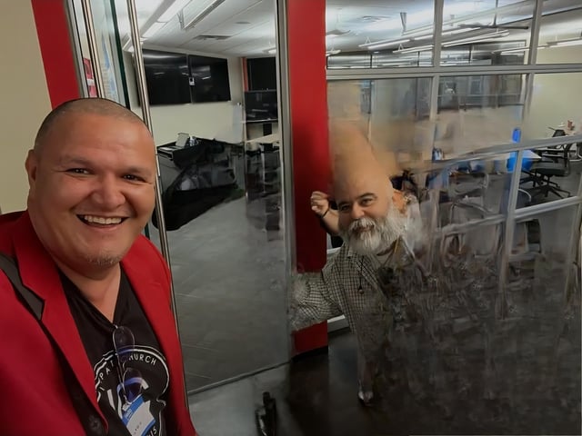 Rico Razzi with a gnome Blank Meme Template