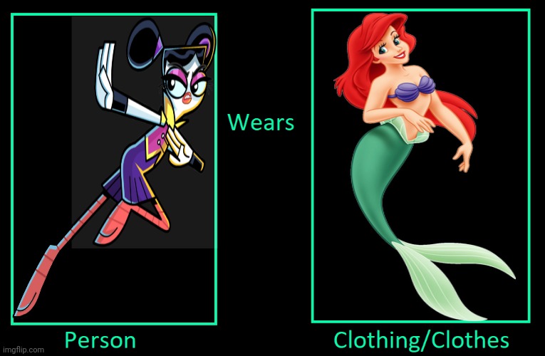 What if Flick Feathers Wears Ariel's Mermaid Outfit | image tagged in what if a person who wears clothes outfit,chuck chicken,disney princess,the little mermaid,ariel,flick feathers | made w/ Imgflip meme maker
