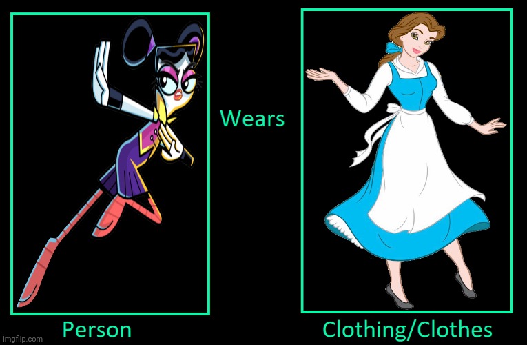Flick Feathers Wears Belle's Peasant Dress | image tagged in belle,beauty and the beast,disney princess,chuck chicken,flick feathers,princess | made w/ Imgflip meme maker