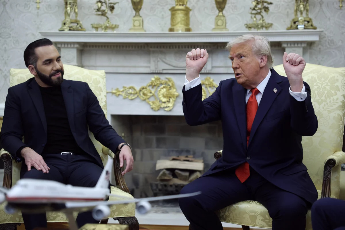 Trump with Nayib Bukele, the president of El Salvador, Blank Meme Template