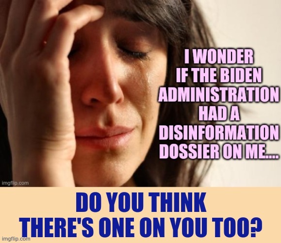 Do You Think There's One On You Too? | image tagged in memes,biden administration,disinformation,dossier,on the,public | made w/ Imgflip meme maker
