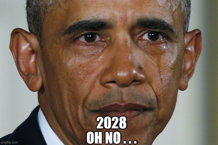 obama crying | 2028
OH NO . . . | image tagged in obama crying | made w/ Imgflip meme maker