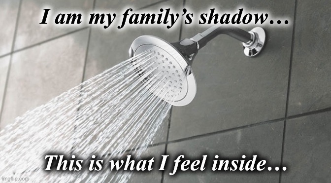 Shower Thought of the Day (05/05/25) | I am my family’s shadow…; This is what I feel inside… | image tagged in shower thoughts,philosophy,meditation,mood,black sheep | made w/ Imgflip meme maker