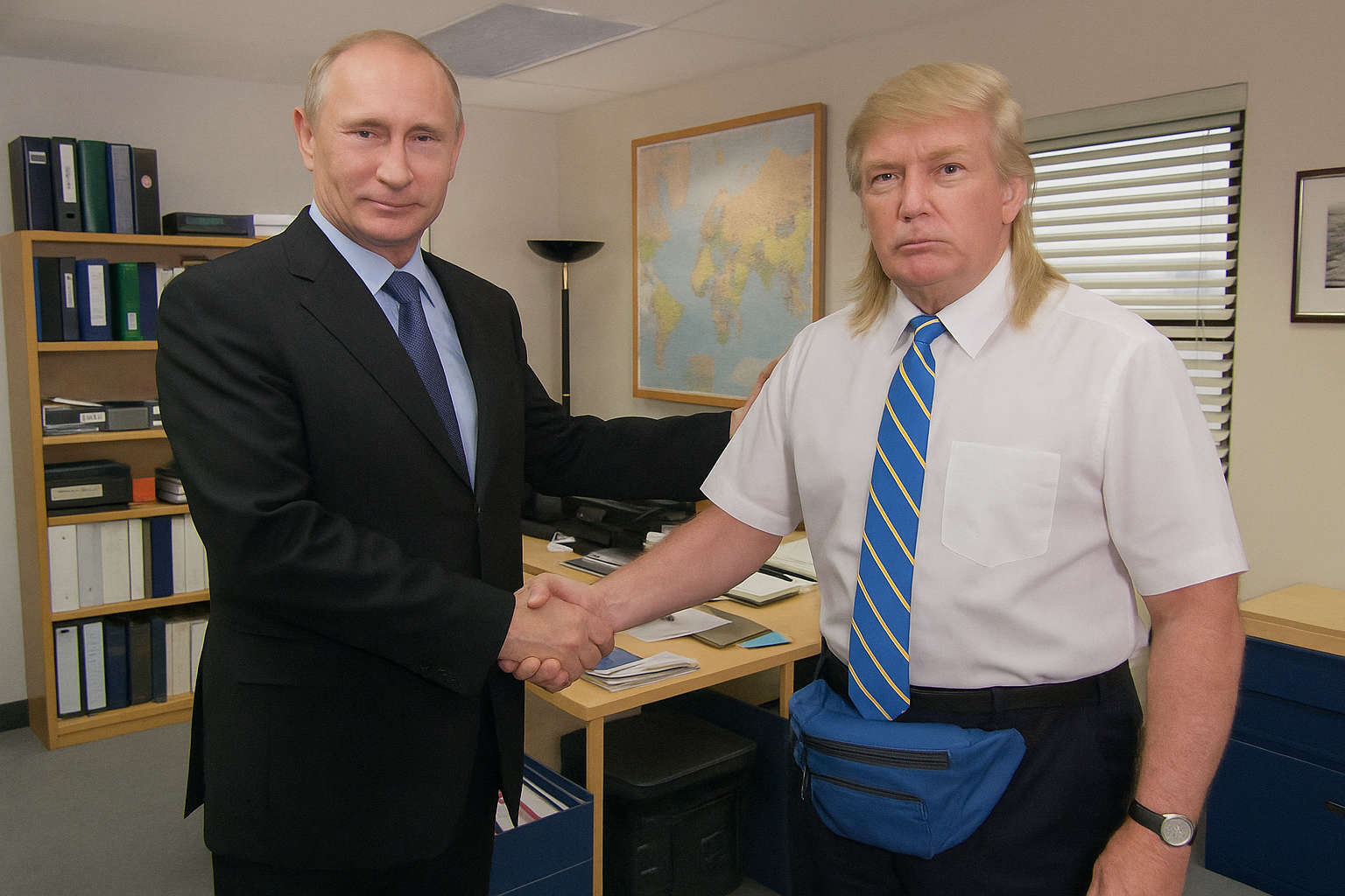 Putin Trump Office Handshake Blank Meme Template