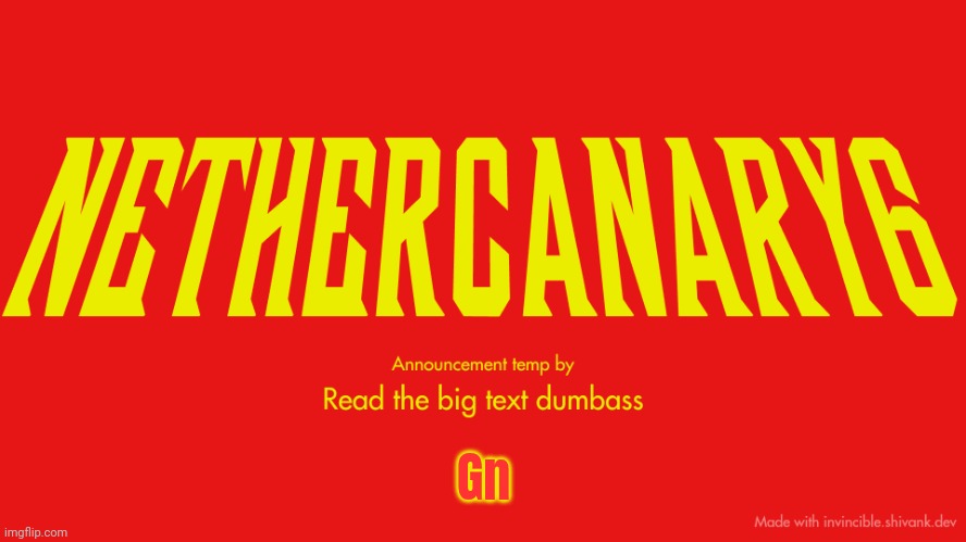 TITLE CARD | Gn | image tagged in title card | made w/ Imgflip meme maker