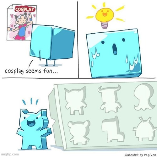 image tagged in ice cube,cosplay,tray,ice cube tray,animals,cute | made w/ Imgflip meme maker
