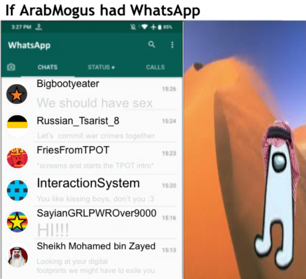 If ArabMogus had WhatsApp V2 Blank Meme Template