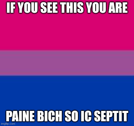 yes | IF YOU SEE THIS YOU ARE; PAINE BICH SO IC SEPTIT | image tagged in yes | made w/ Imgflip meme maker