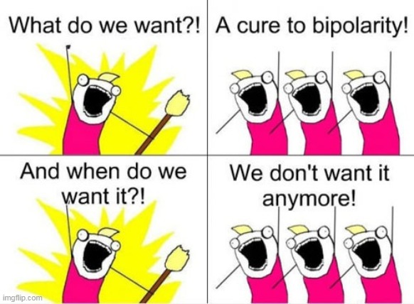 Bye Bi | image tagged in bipolar meme | made w/ Imgflip meme maker