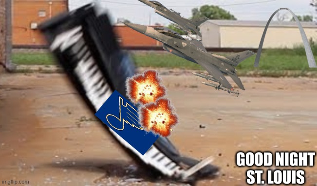 Winnipeg Jets meme | GOOD NIGHT ST. LOUIS | image tagged in nhl,hockey,ice hockey,blues,jets,sports | made w/ Imgflip meme maker