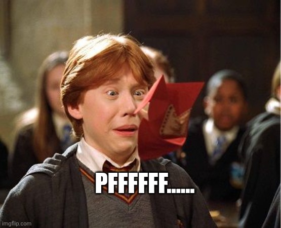 Ron Weasley Howler | PFFFFFF...... | image tagged in ron weasley howler | made w/ Imgflip meme maker