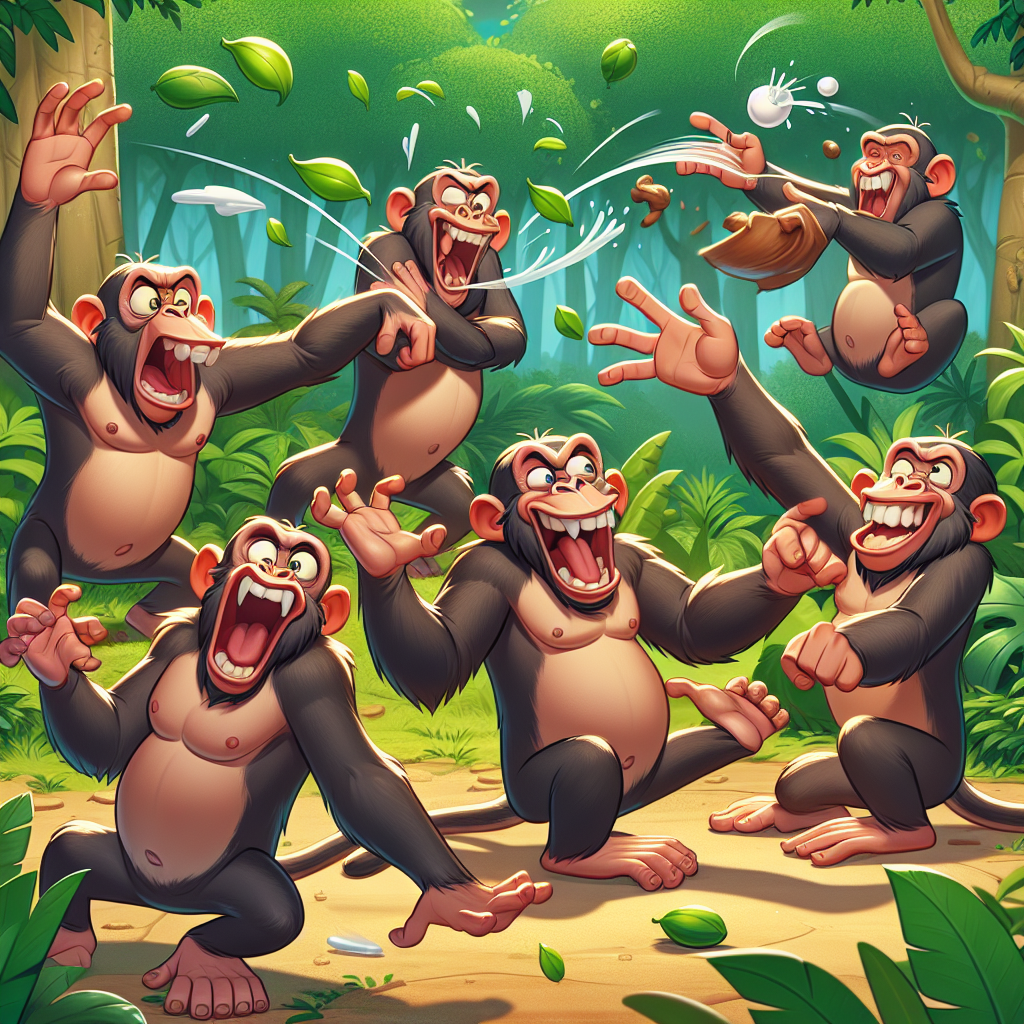 a gruppe of apes throwing shit at each other Blank Meme Template