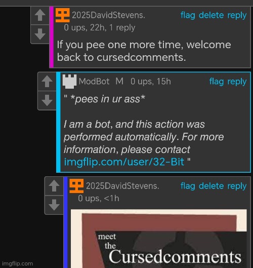 Mobot again. | image tagged in modbot | made w/ Imgflip meme maker