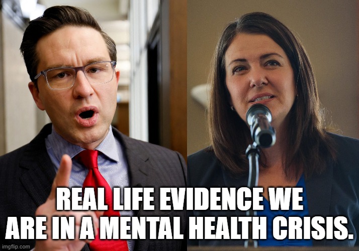 canada politics | REAL LIFE EVIDENCE WE ARE IN A MENTAL HEALTH CRISIS. | image tagged in political meme | made w/ Imgflip meme maker