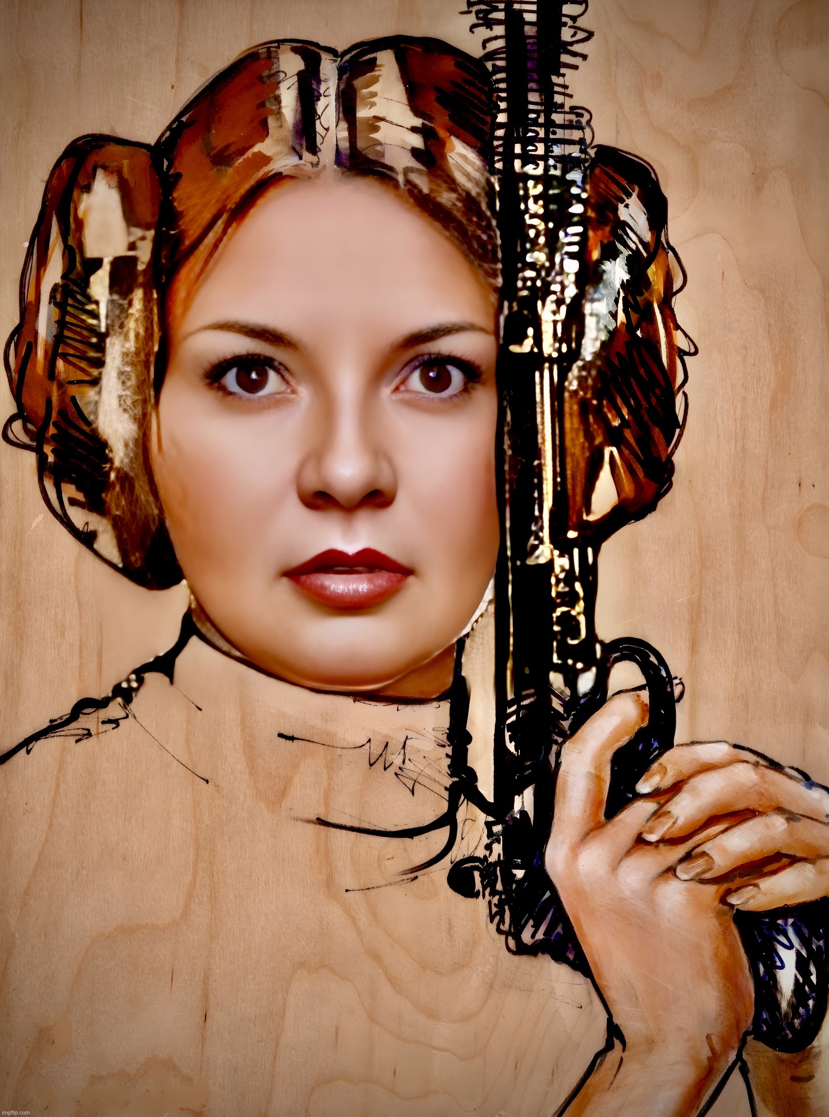 Pop Leia | image tagged in princess leia,pop art,memes,star wars,girls with guns,cosplay | made w/ Imgflip meme maker