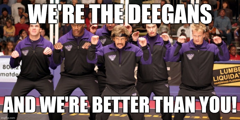 Purple Deegans | WE'RE THE DEEGANS; AND WE'RE BETTER THAN YOU! | image tagged in purple cobras | made w/ Imgflip meme maker