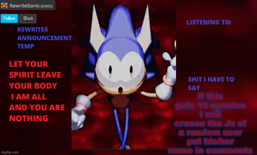 Rewrite annoucement temp | if this gets 10 upvotes i will crease the Js of a random user put his/her name in comments | image tagged in rewrite annoucement temp | made w/ Imgflip meme maker