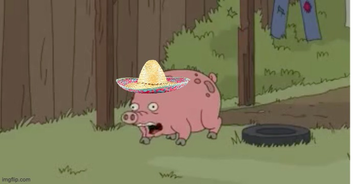 Feliz cinco de mayo | image tagged in simpsons pig screaming | made w/ Imgflip meme maker