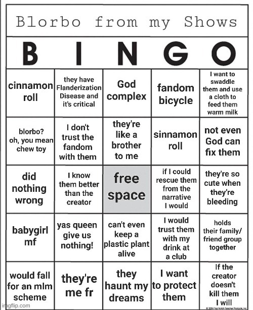 Blorbo Bingo | image tagged in blorbo bingo | made w/ Imgflip meme maker