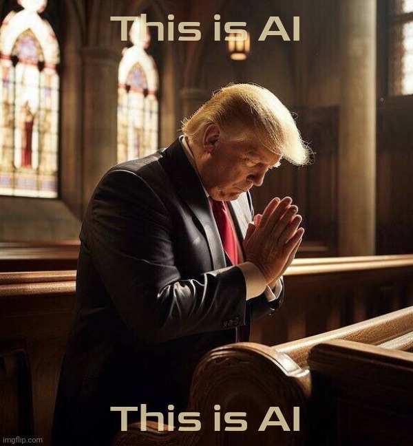 Anti-Christ Trump Six Fingers-facing away from pulpit evil Sata | This is AI; This is AI | image tagged in anti-christ trump six fingers-facing away from pulpit evil sata | made w/ Imgflip meme maker