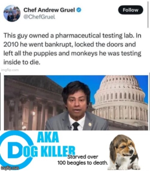 Crooked Democrat Dog Killer | image tagged in sri thanedar dog killer,democrats,scumbag | made w/ Imgflip meme maker