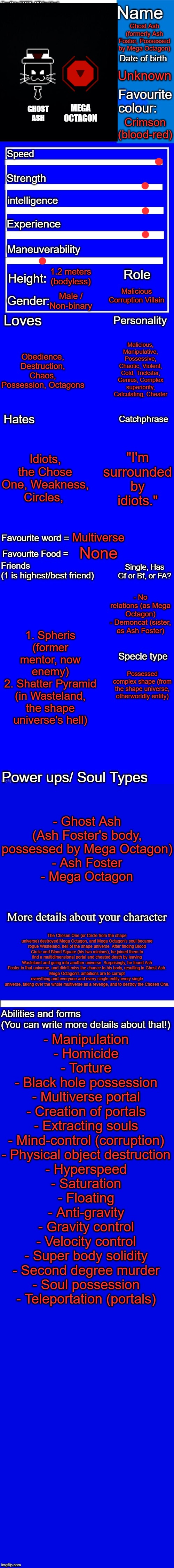 Ghost Ash (credits to SMG5-NB for temp idea) | MEGA OCTAGON; GHOST ASH | image tagged in ocs,memes,smg4,fanlore,new character,ghost ash | made w/ Imgflip meme maker