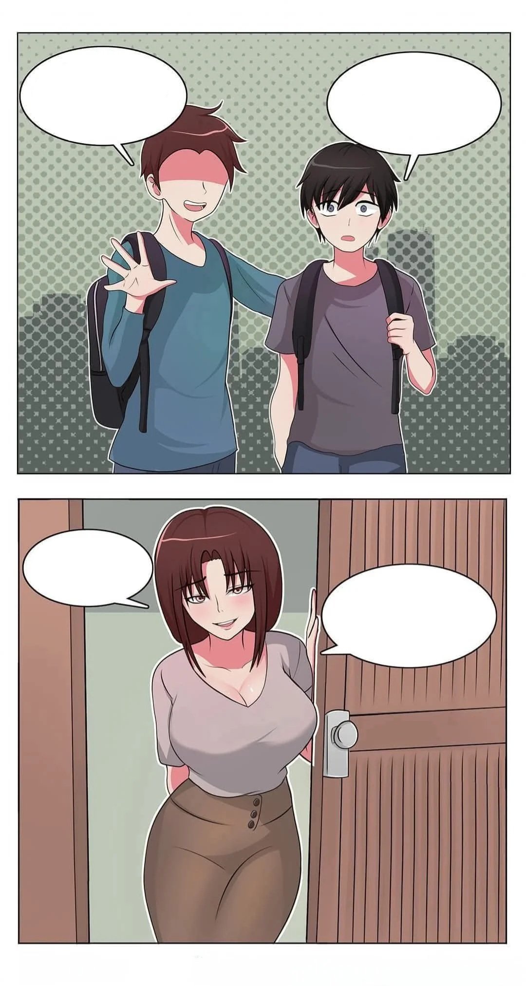 Manga 2 panel hi mom Blank Meme Template