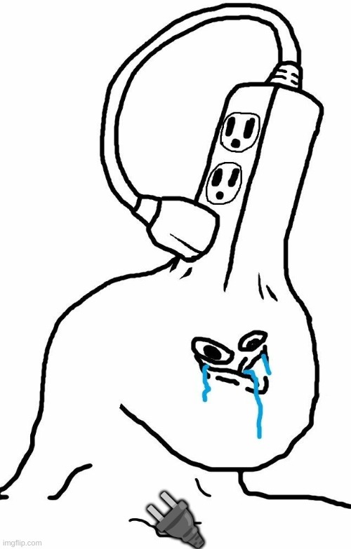 Brainlet wojak plug | 🔌 | image tagged in brainlet wojak plug | made w/ Imgflip meme maker